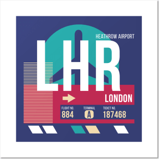 London Heathrow (LHR) Airport Code Baggage Tag E Posters and Art